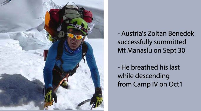 Autumn's first death on Mt Manaslu, French climber rescued