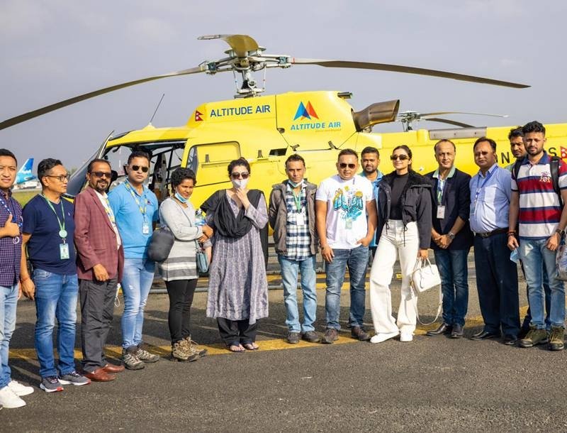 Bollywood stars begin shooting for Uunchai in Nepal
