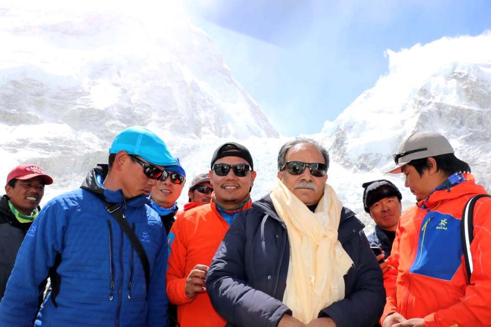Dahal at Everest base camp as climbers prepare summitting