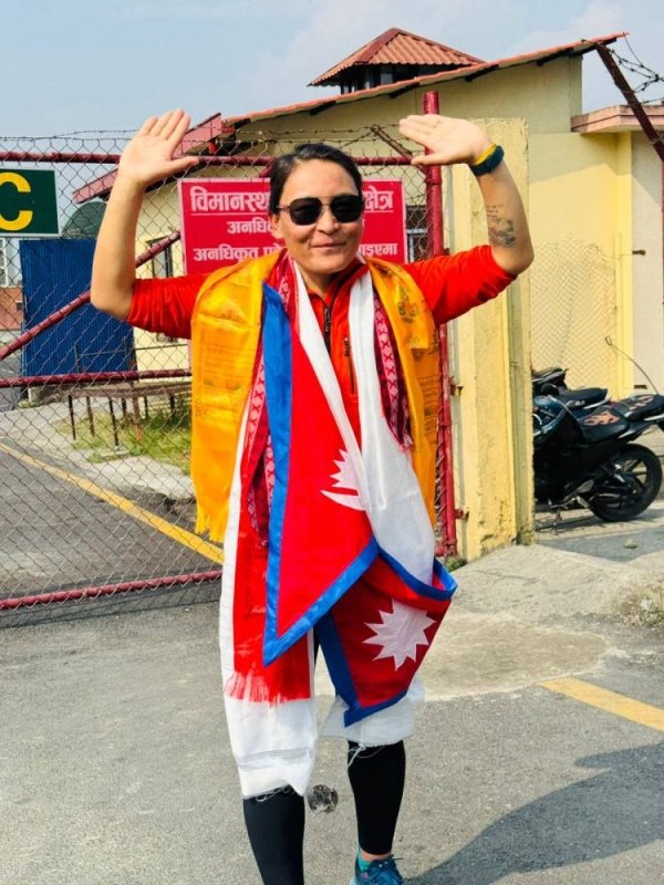 Fastest woman Everesteer Phunjo Lama receives warm welcome in Kathmandu