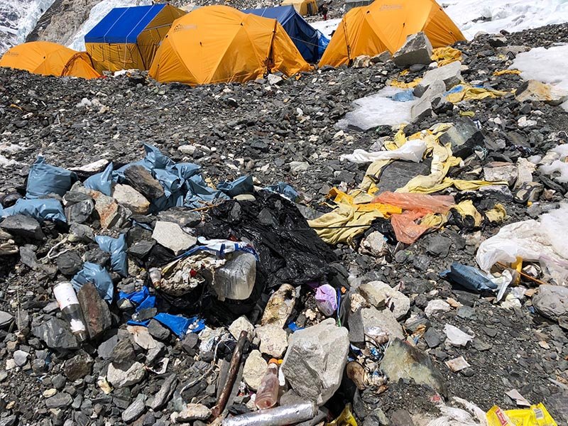 Holy stink! Piles of pooh litter Mt Everest