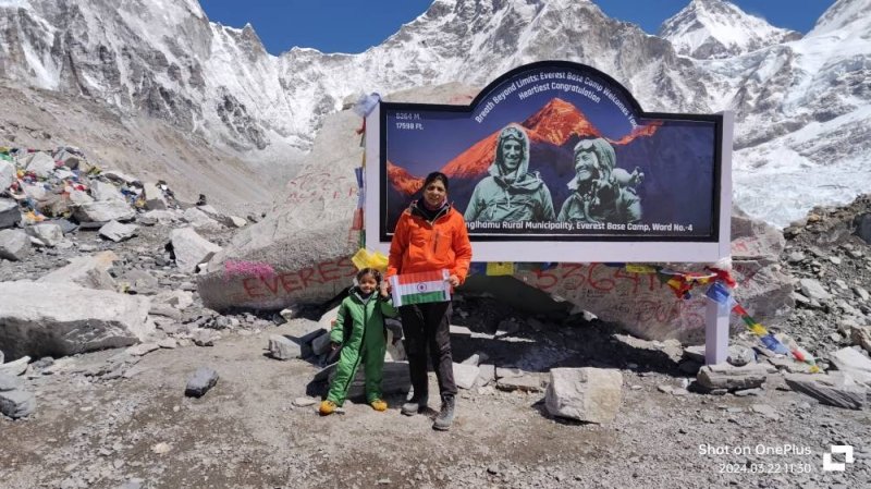 Indian toddler climbs Everest base camp as trekkers increase in Nepal