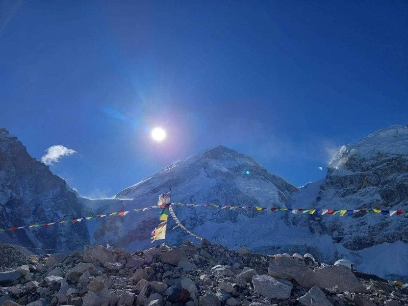 Jet stream winds wreck tents at Camp II on Everest