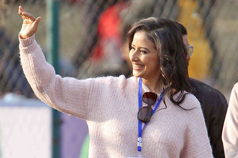 Koirala with a gracious smile!