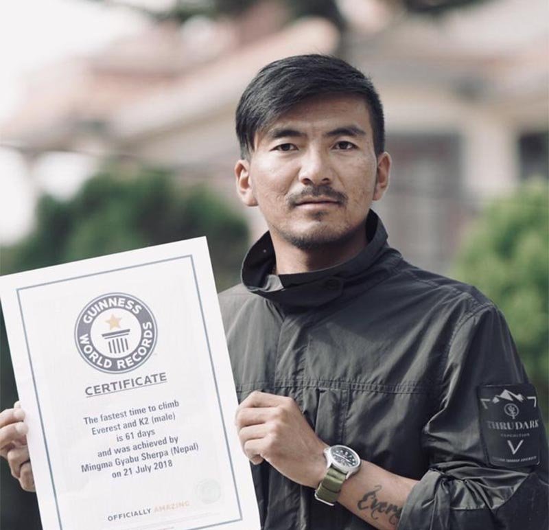 Mingma Gyabu sets world record for fastest ascents of Everest, K2