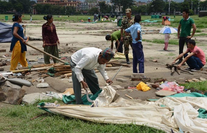 Monsoon troubles Nepal quake survivors three months on