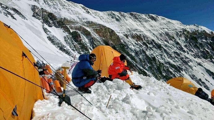 Mt Everest summit from Tibet side underway