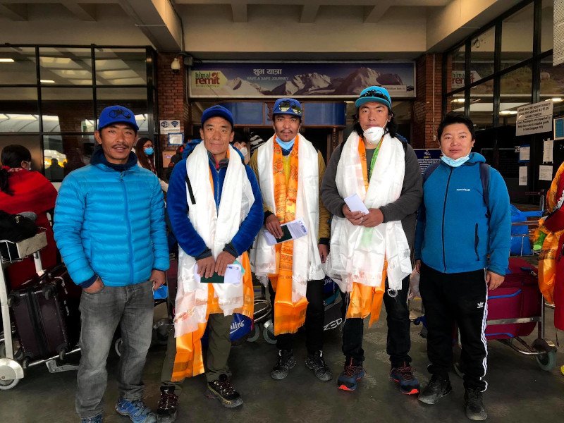 Nepali Sherpa climbers leave for K2 winter ascent