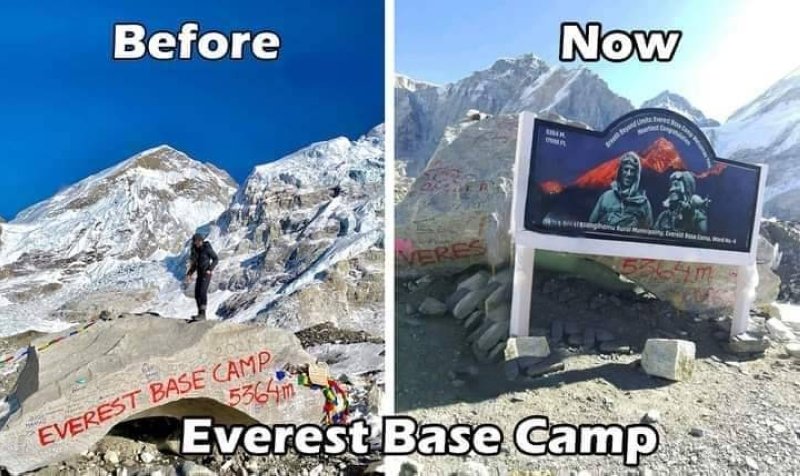 New signboard at Everest Base Camp sparks strong reactions