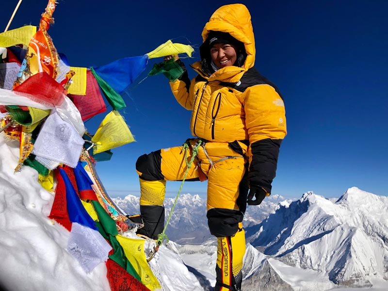 North Face athlete Dawa Yangzum becomes first Nepali woman to summit Mt Makalu