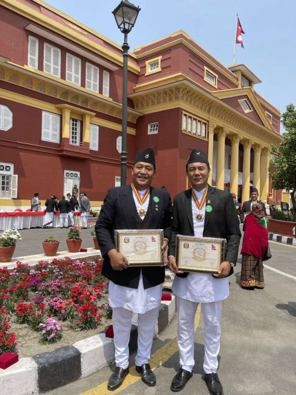 President honours NMA chief Lama, mountaineer Sherpa