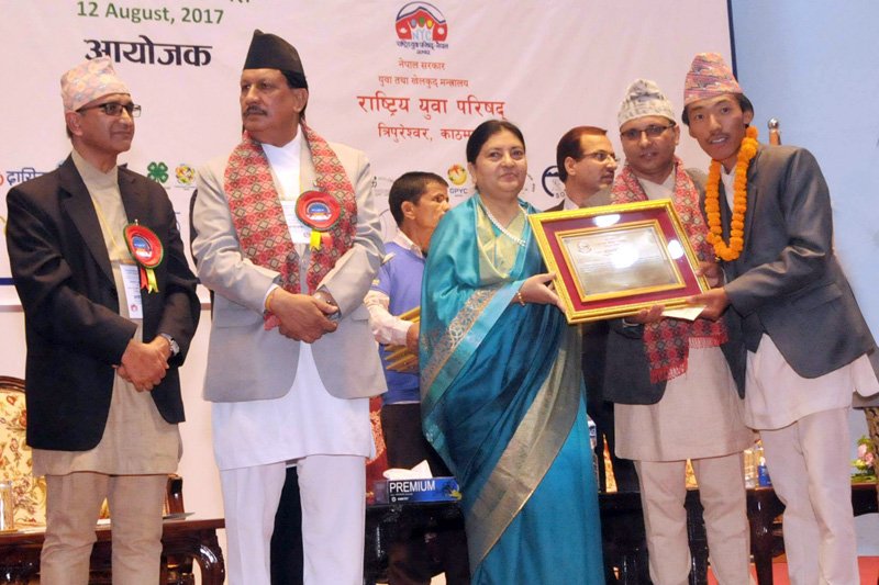 President honours Sherpa with National Youth Award