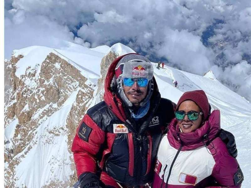 Qatar Princess Al Thani along with Nims Purja (no O2) scales Mt Annapurna