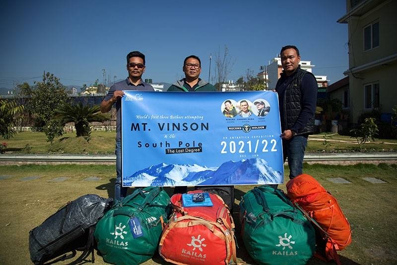 Three Sherpa brothers embark on a journey to scale Mt Vinson, ski last degree