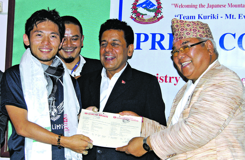 Tourism minister assures  Japanese climbers Nepal is safe