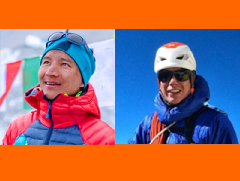 Two Nepali mountain guides on Mt Manaslu winter expedition in alpine style