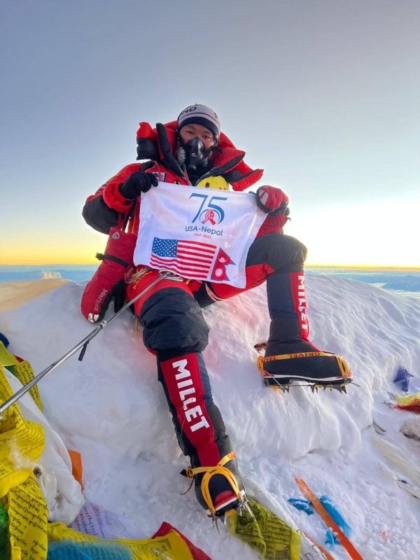 US Embassy honours Pasang Phurba for scaling Everest with US-Nepal friendship flag